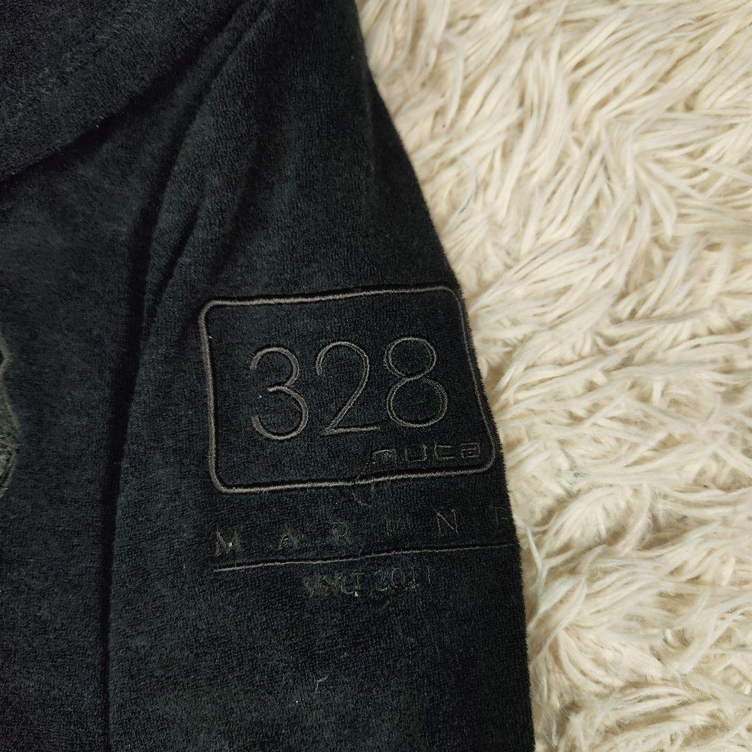 ムータマリン セットアップ ジャケット ダブルジップ ロゴ 刺繍 ベロア生地 M