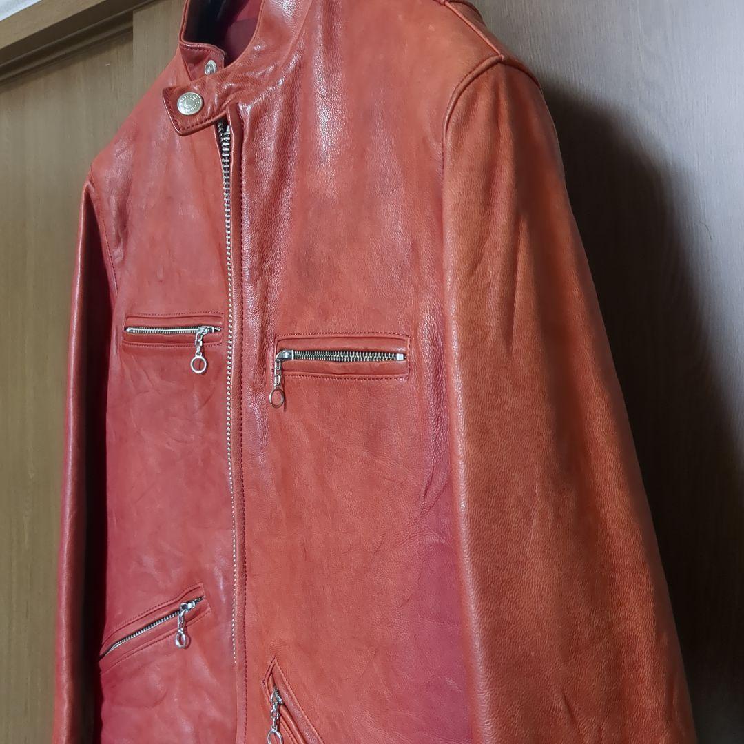 ヒステリックグラマー シングルライダースジャケット 羊革 0263LB01 赤