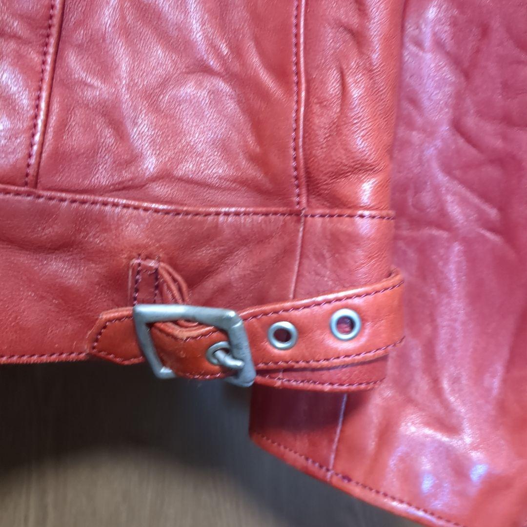 ヒステリックグラマー シングルライダースジャケット 羊革 0263LB01 赤