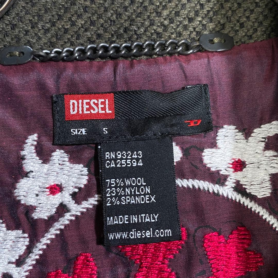 希少⭐︎ディーゼル ミリタリー調 ダブルフェイス ダブルブレストロングコート 花柄