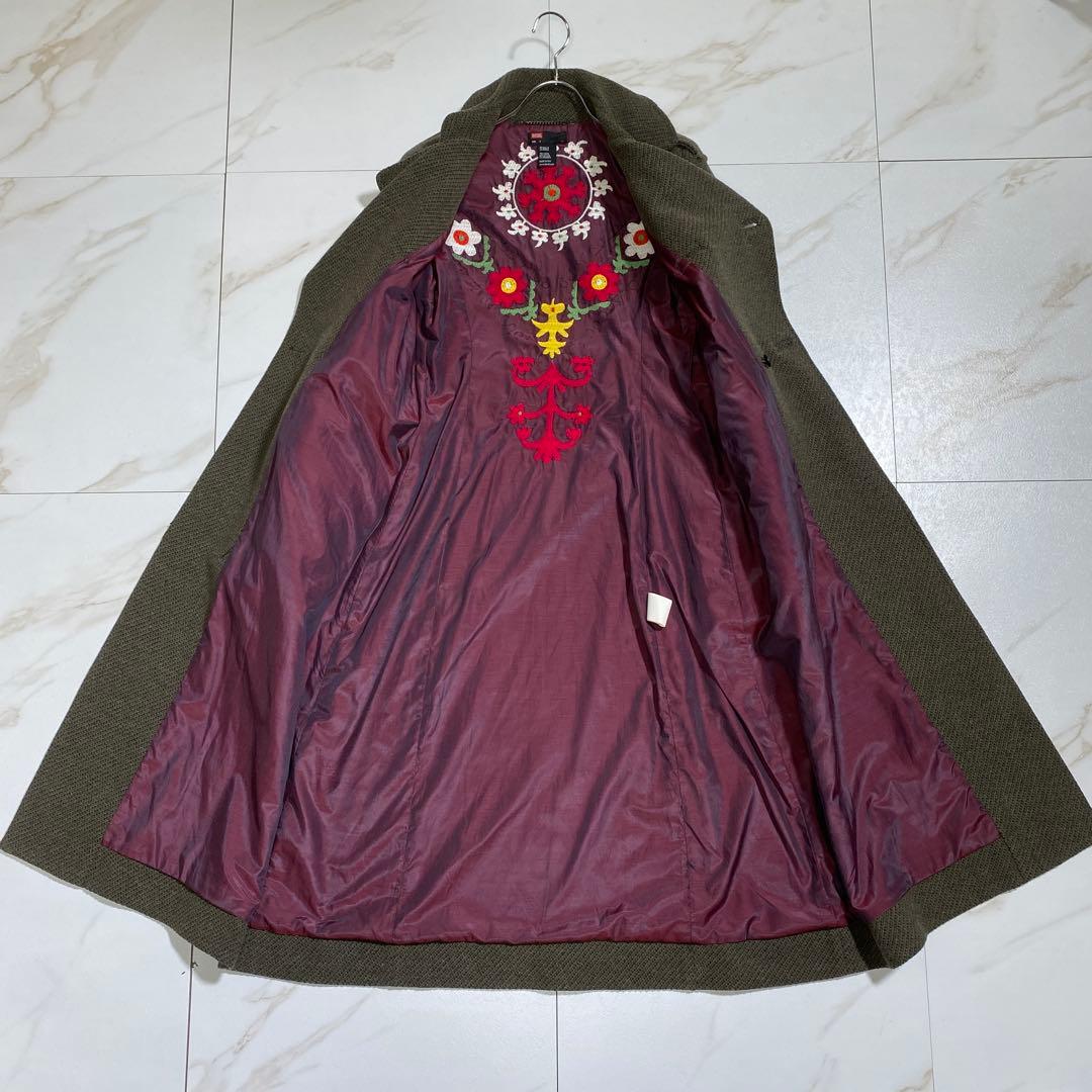 希少⭐︎ディーゼル ミリタリー調 ダブルフェイス ダブルブレストロングコート 花柄