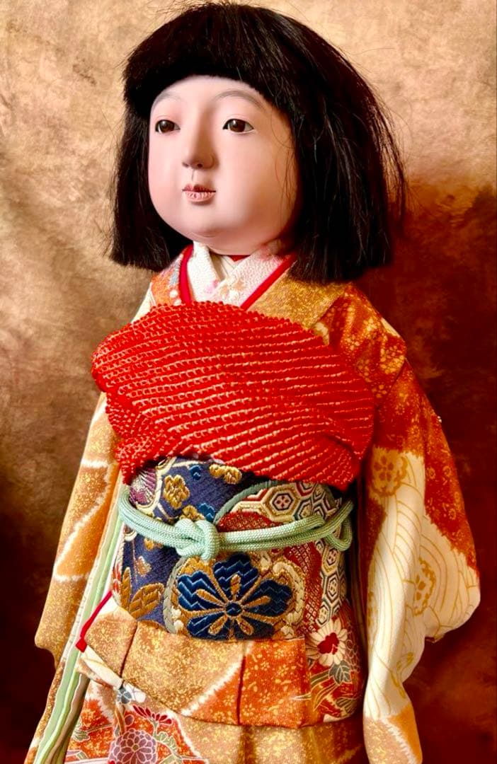 市松人形 徳山 東光 アンティークドール 骨董 昭和 女の子 日本人形 53cm