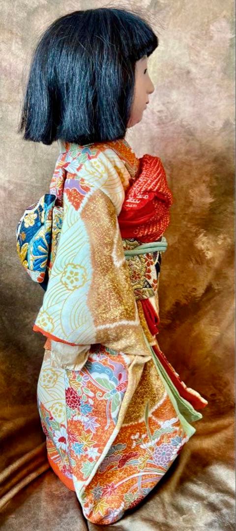 市松人形 徳山 東光 アンティークドール 骨董 昭和 女の子 日本人形 53cm