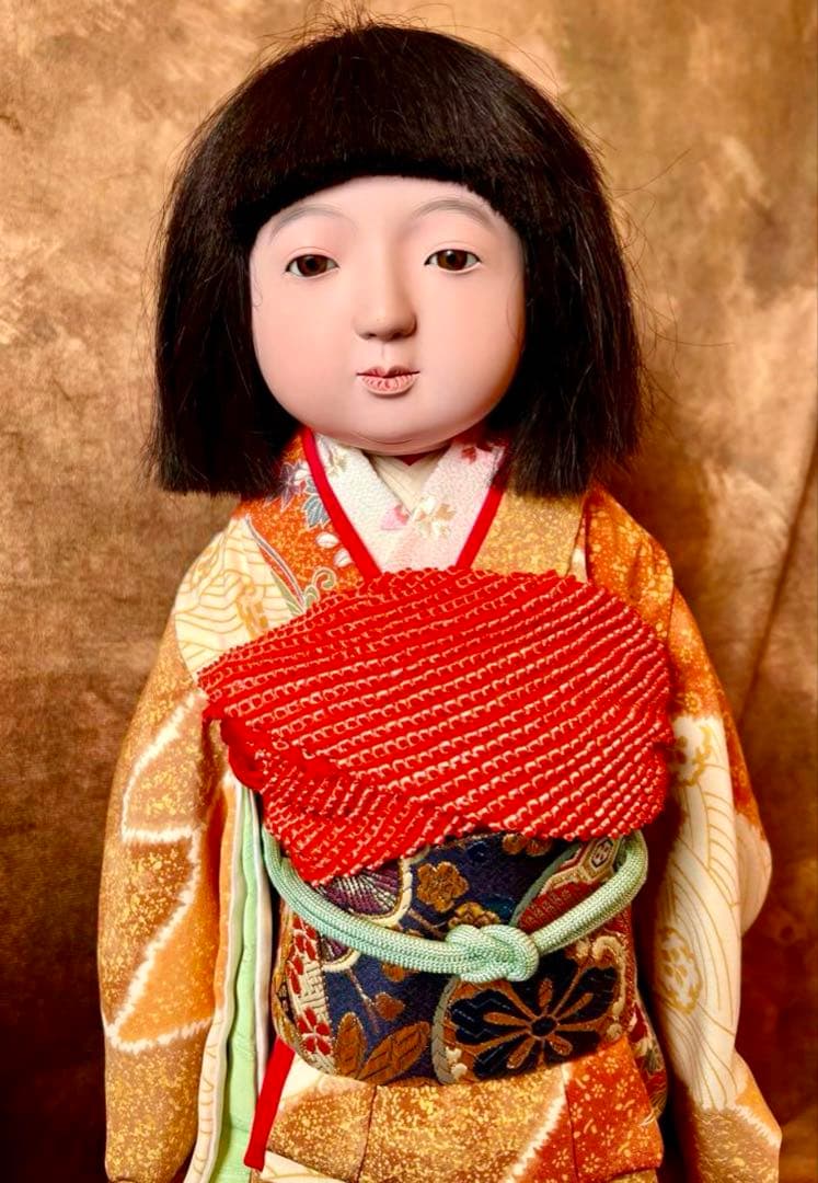 市松人形 徳山 東光 アンティークドール 骨董 昭和 女の子 日本人形 53cm