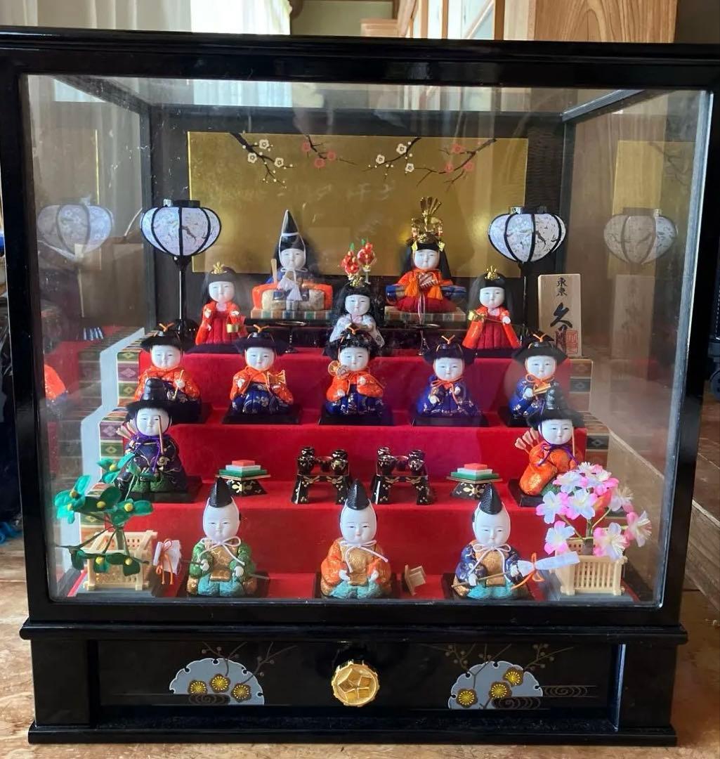 雛人形セット　木目込み　東京久月　木目込　雛人形15体　久月作　希少品
