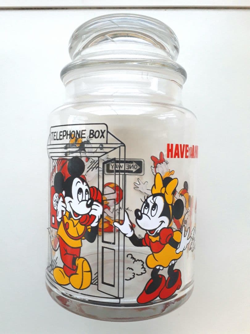 ミッキー　キャニスター　保存容器　瓶　昭和レトロ　アンティーク　ディズニー