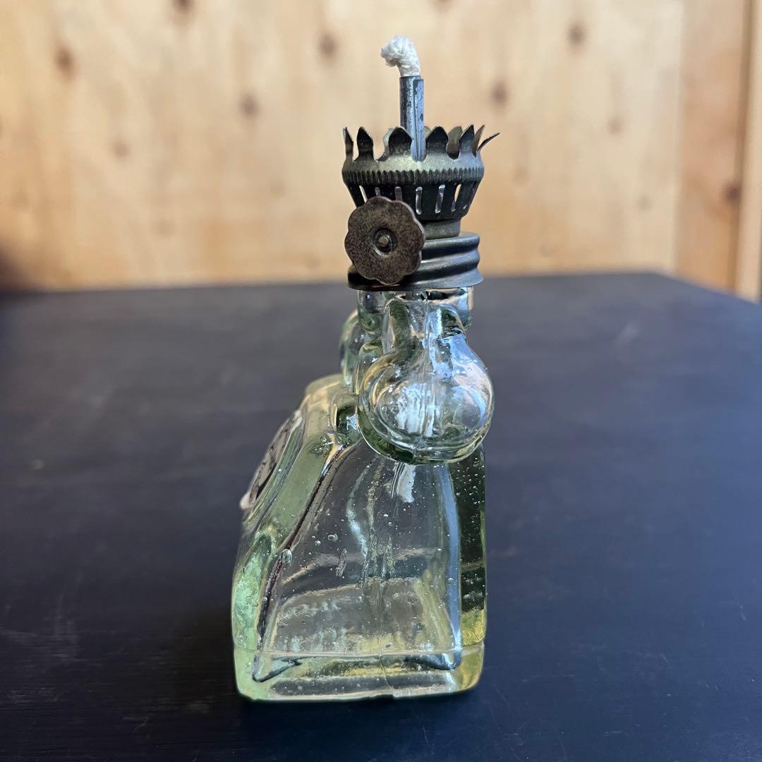 【珍品】ウランガラス 電話型 オイルランプ ボトル ガラス ビン アンティーク