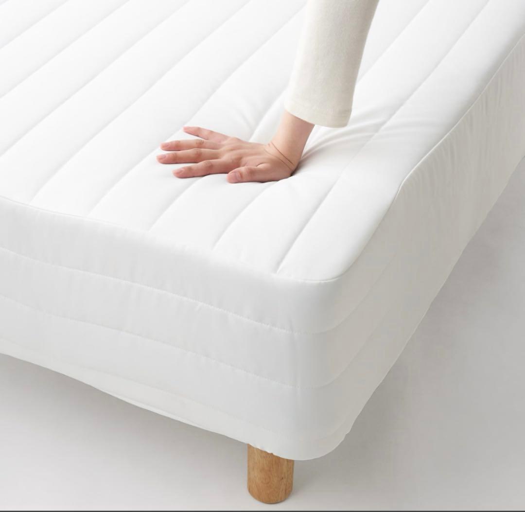 極美品！ 無印 脚付マットレス ポケットコイル 洗えるカバー シングル