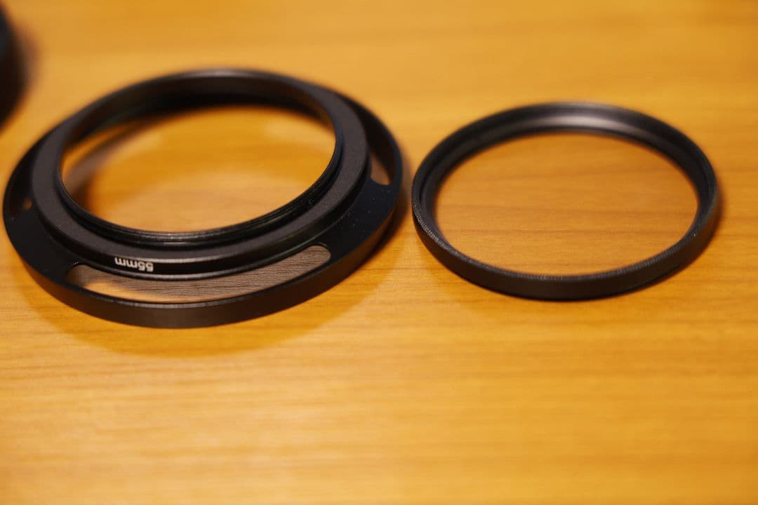 RFレンズ55-210mm f5-7.1 IS STM+保護フィルター、フード