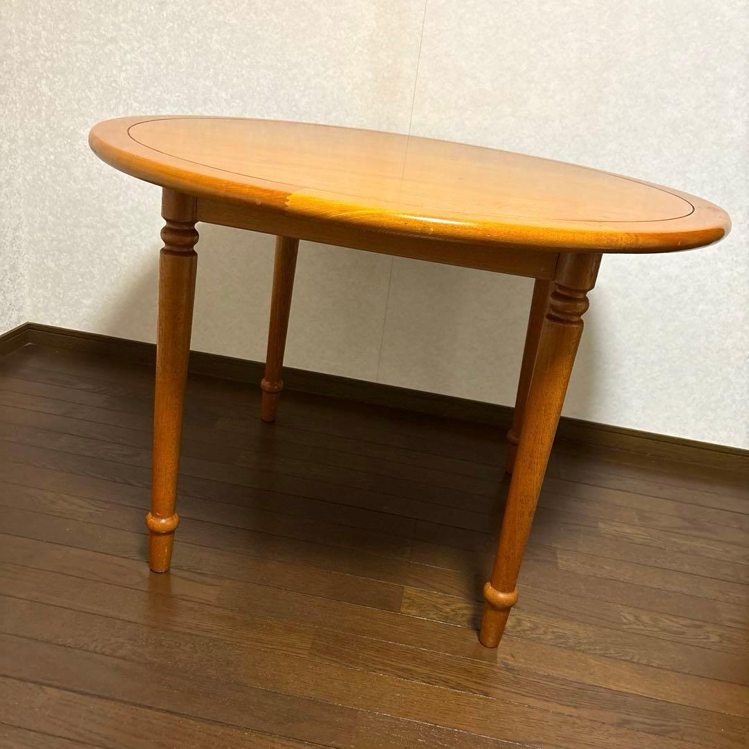 【良品】ヴィンテージ ラウンドテーブル ダイニングテーブル ろくろ脚