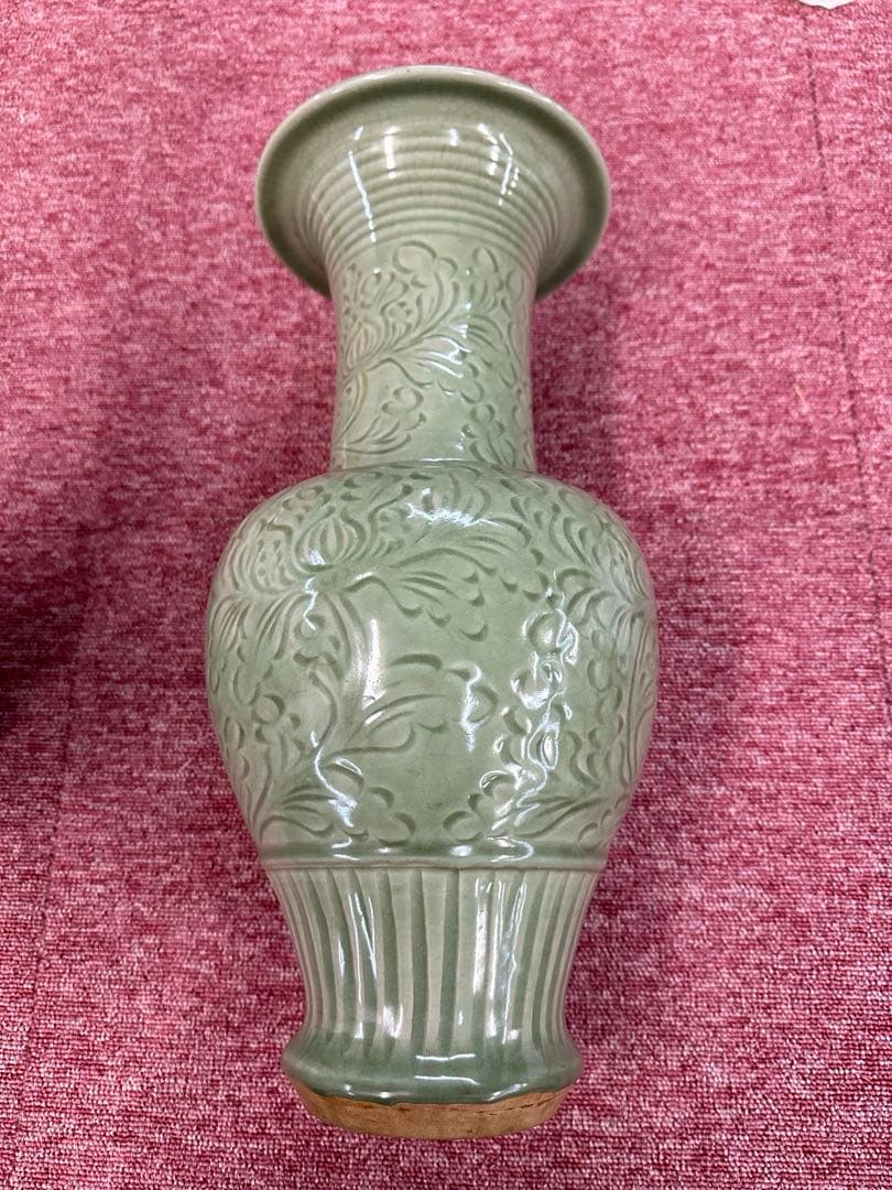 龍泉窑大花瓶 宋時代 花器置物 中國古美術 高 45cm