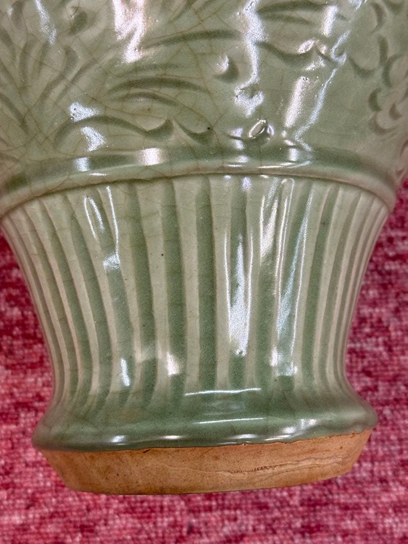 龍泉窑大花瓶 宋時代 花器置物 中國古美術 高 45cm