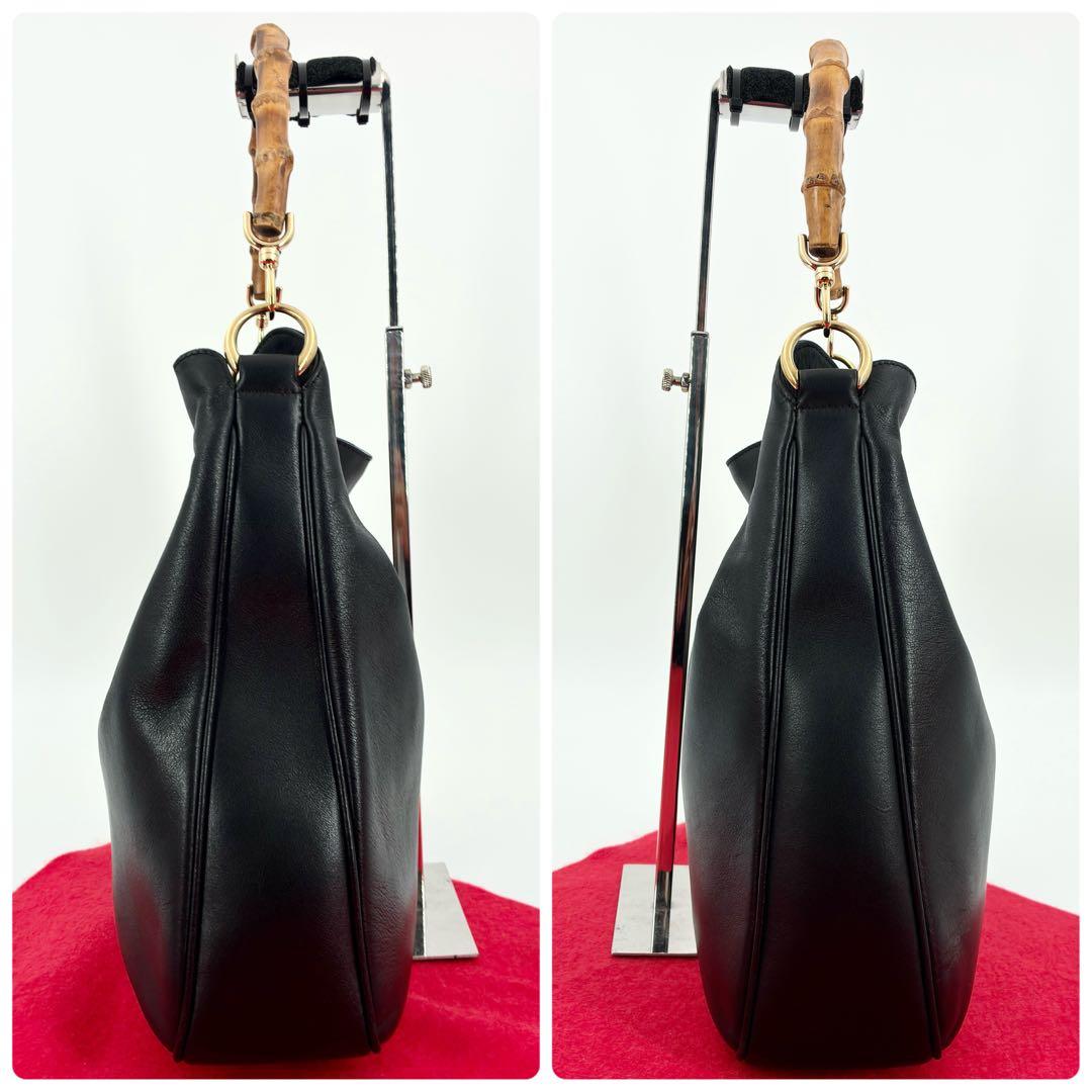 美品　グッチ　ワンショルダー　レザー　ショルダーバッグ　2WAY　ブラック　黒