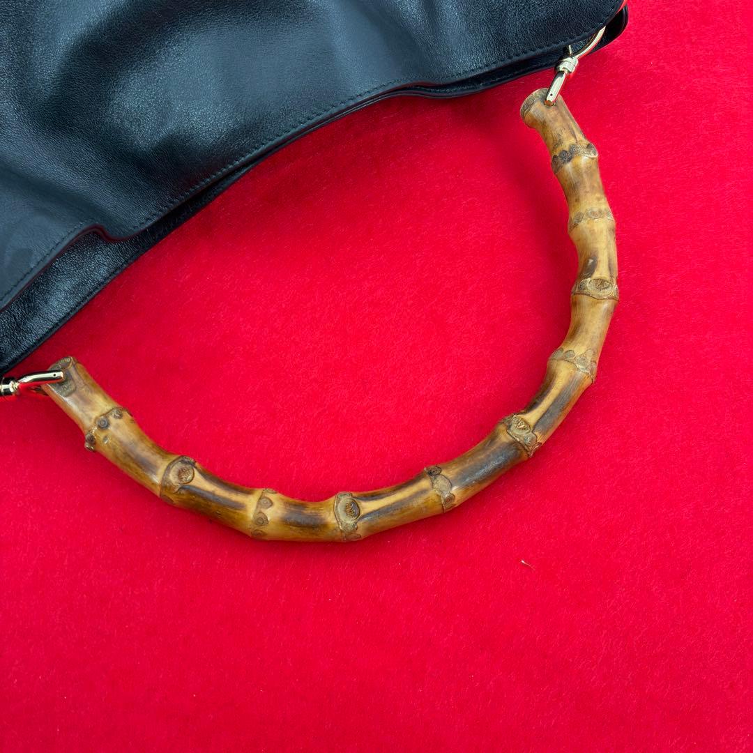 美品　グッチ　ワンショルダー　レザー　ショルダーバッグ　2WAY　ブラック　黒