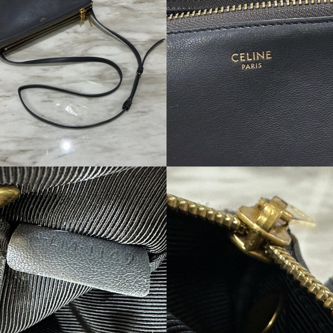 美品☆　セリーヌ　トリオ　ラージ　ダークグレー　ショルダーバッグ　2019年