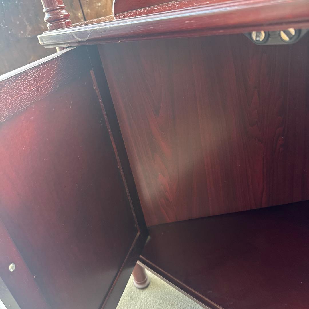 アンティーク　木製キャビネット 2段式 ガラス扉付き