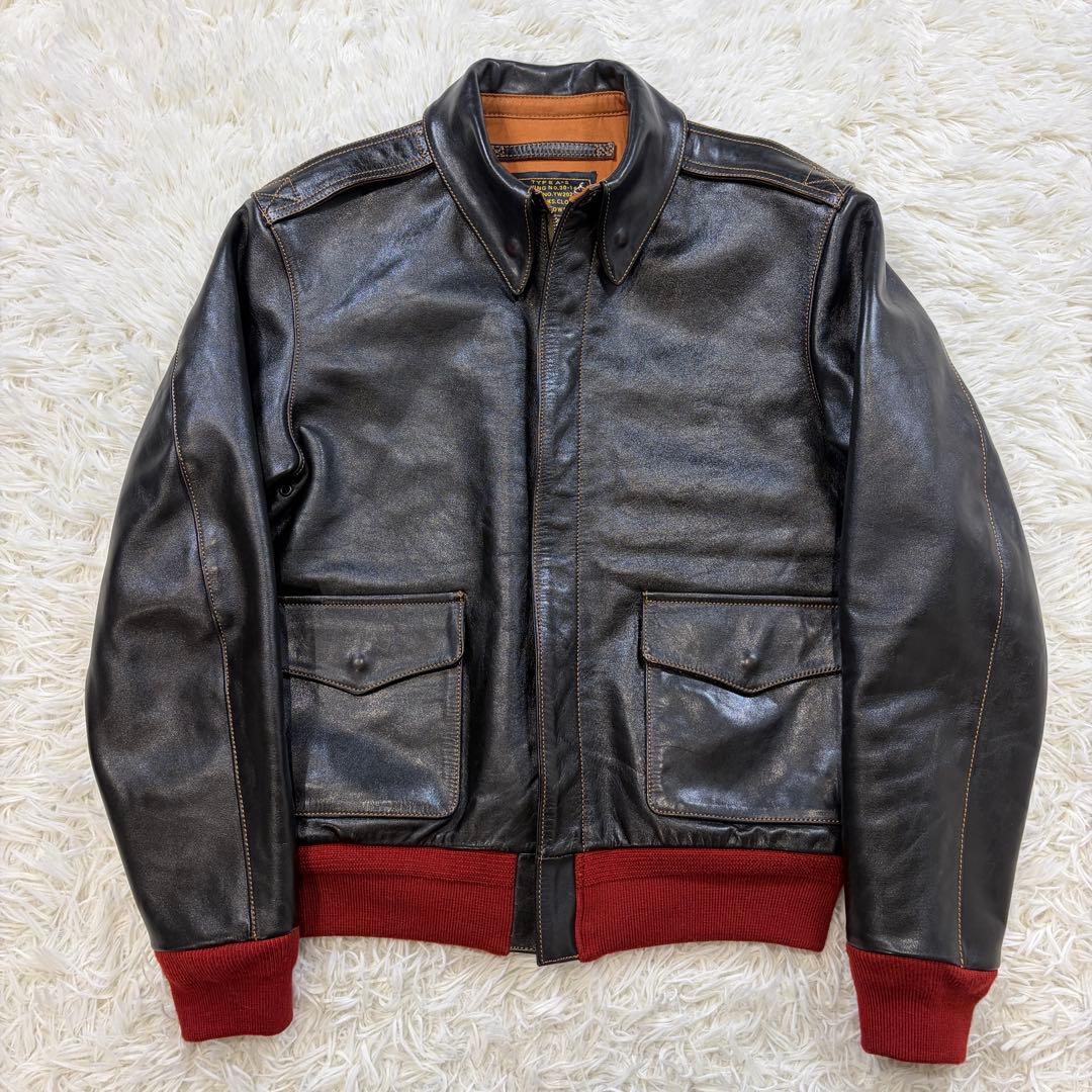 【美品】Y’s WORKS ホースハイド A-2 レザージャケット 赤リブ 38