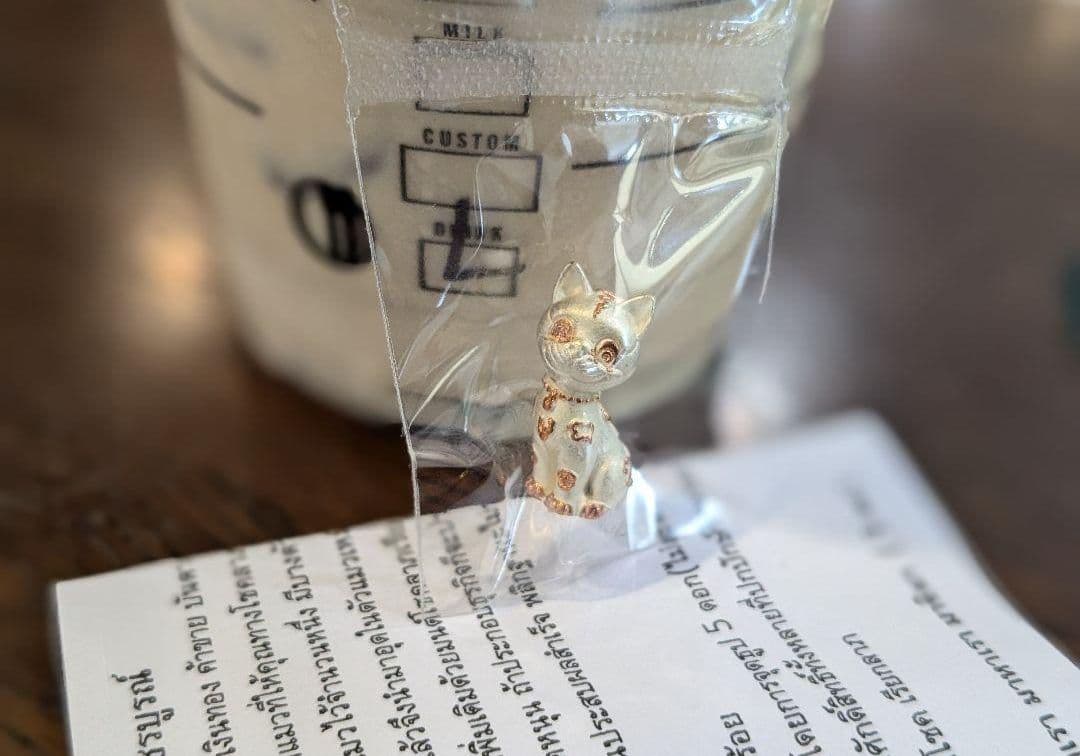 836？ タイのお守りプラクルアン！猫だ！キャット！取説付属！幸運&金運アップ！