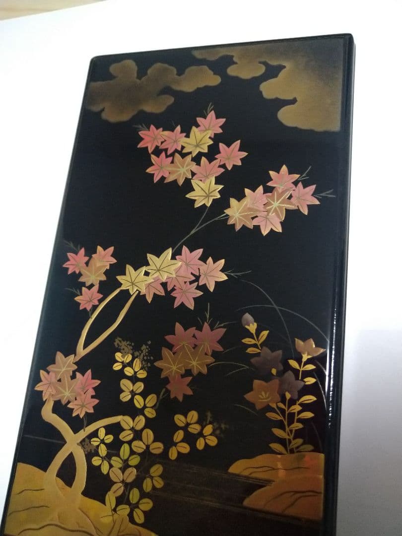 美品！セール　蒔絵秋草シリーズ　硯箱　新品未使用木製漆器 　黒江、中西工芸製