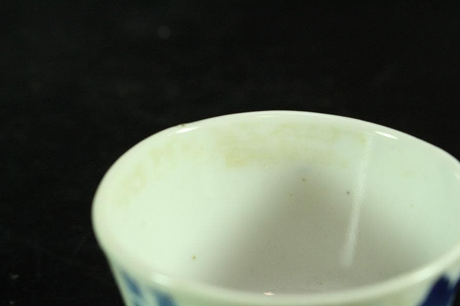 煎茶 中国美術 染付 碗 五件 玉(K-LC761)