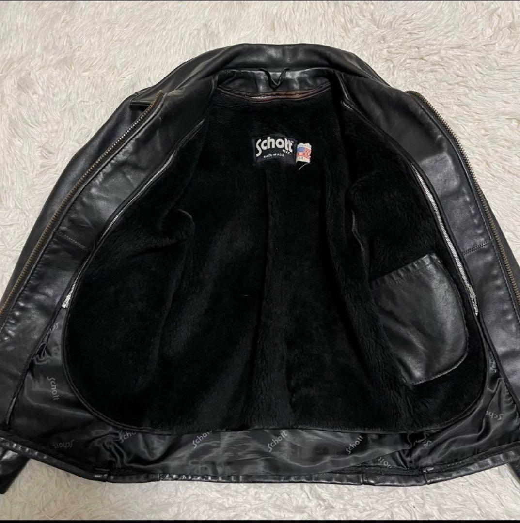 ショット　トラッカージャケット　シングルライダース　ライナー付き　ブラック