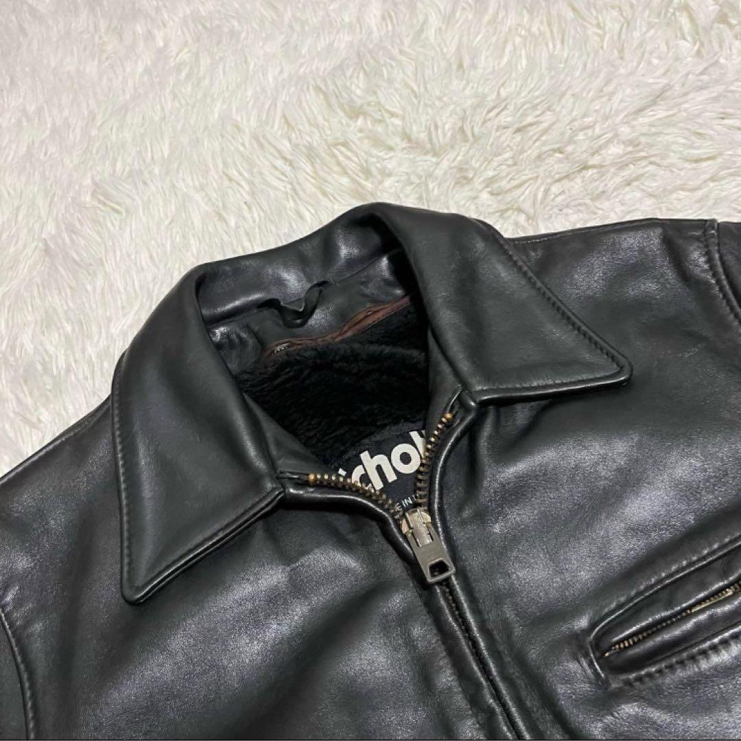 ショット　トラッカージャケット　シングルライダース　ライナー付き　ブラック