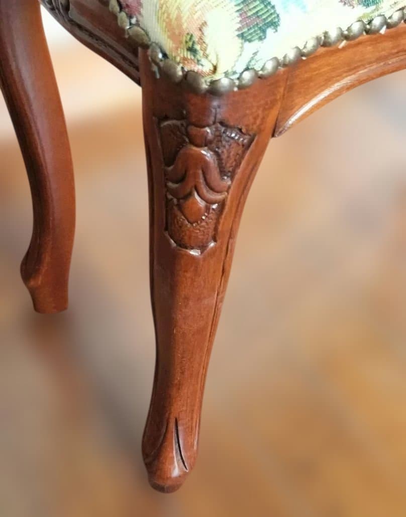 【英国製クラシック】猫脚×ゴブラン生地 スツール アンティーク