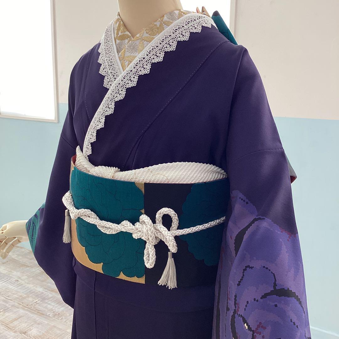 振袖フルセット　薔薇　レース　正絹　成人式　結婚式　撮影　半衿　長襦袢　帯揚帯締