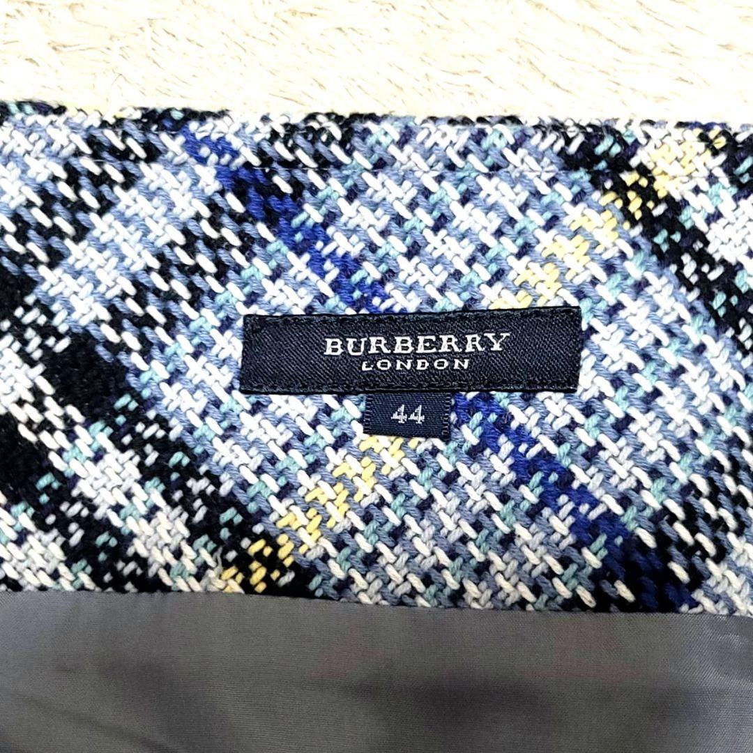 極美品 バーバリーロンドン ラップスカート ノバチェック 44 ブルー系
