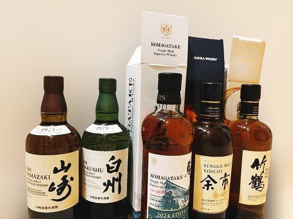 【新品未開栓】竹鶴・白州・山崎・余市・駒ヶ岳　ウイスキーセット【一部箱付】