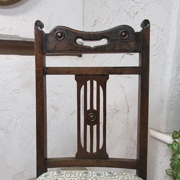 イギリス アンティーク 家具 ダイニングチェア 張りぐるみ椅子 英国 4206d