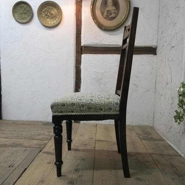 イギリス アンティーク 家具 ダイニングチェア 張りぐるみ椅子 英国 4206d