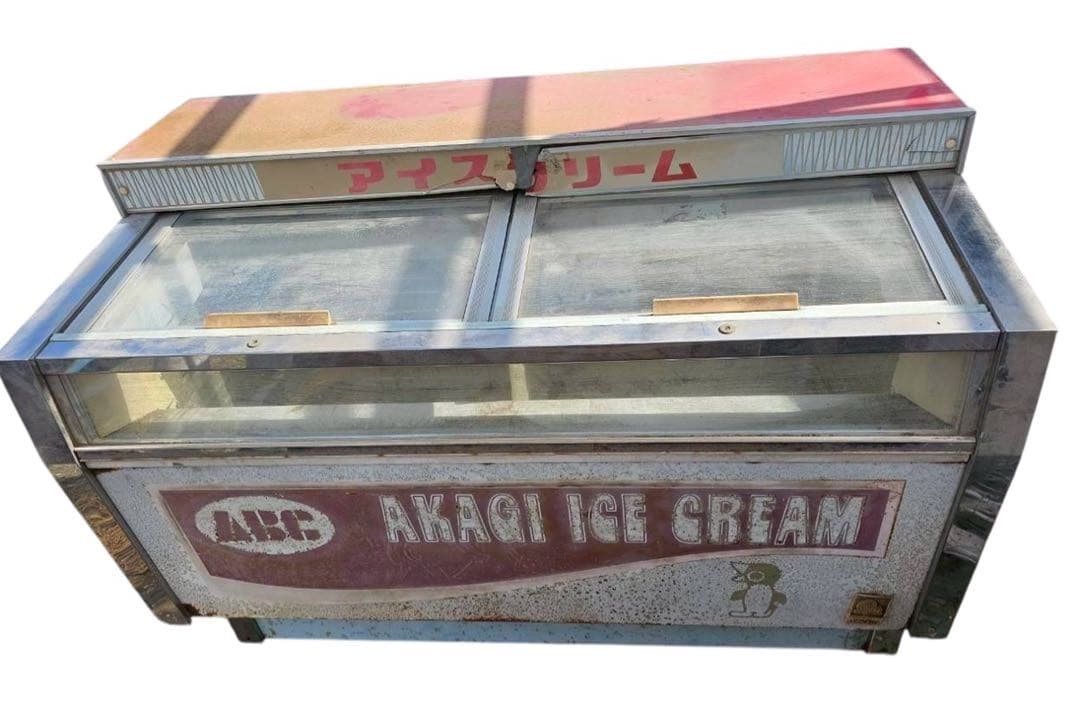激冷え動作品 赤城乳業 アイス販売用 冷凍ショーケース レトロ ma139Og