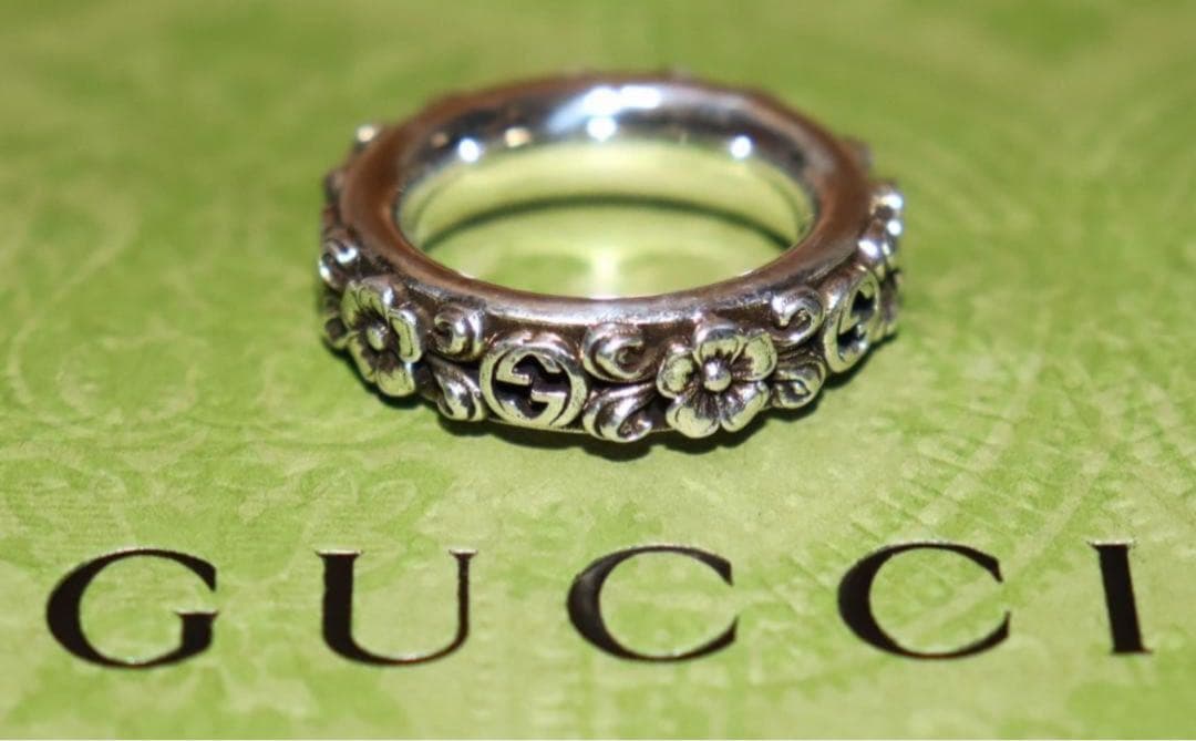 新品　GUCCI インターロッキングG フラワー リング (14号) 　Ⓗ