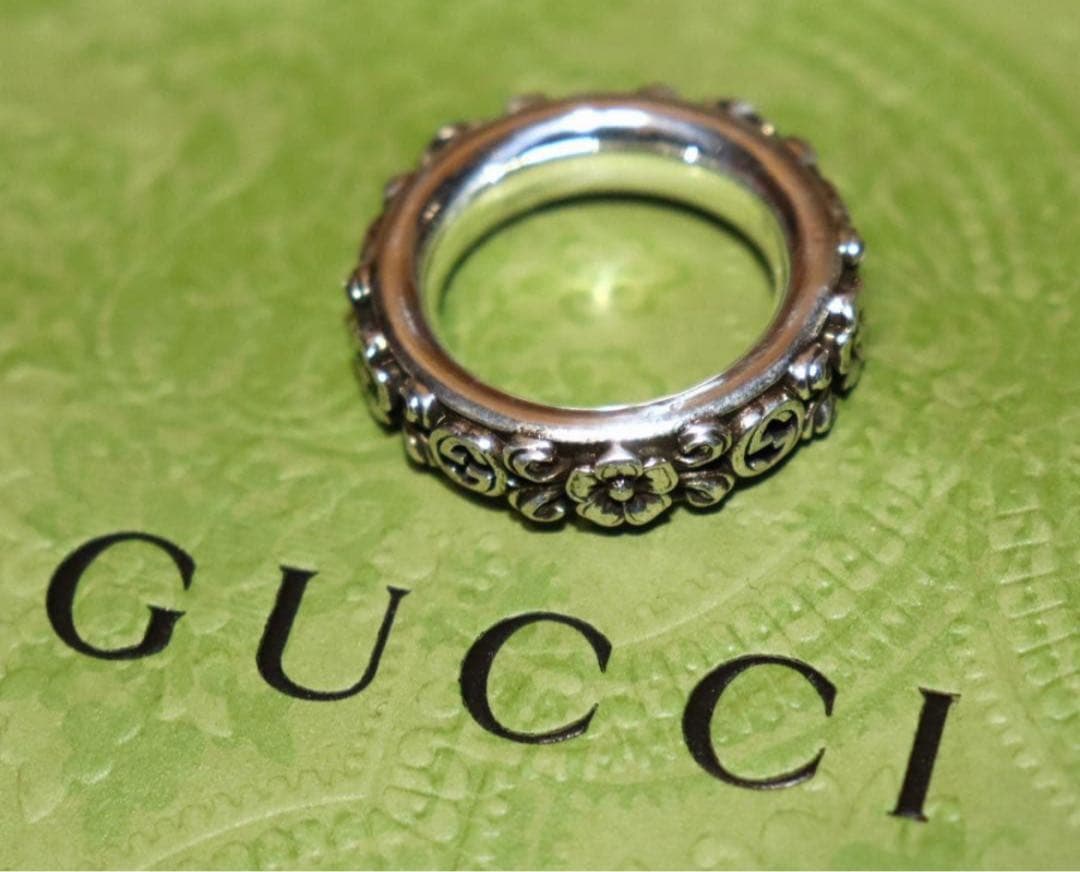 新品　GUCCI インターロッキングG フラワー リング (14号) 　Ⓗ