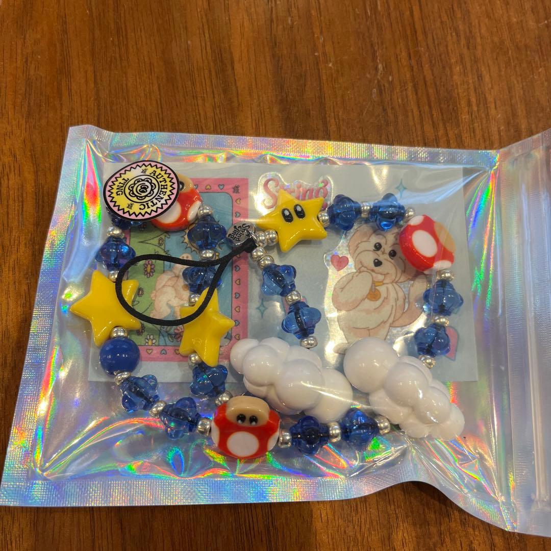 【string Ting】スマホストラップ　ニンテンドーマリオ　スター　キノコ