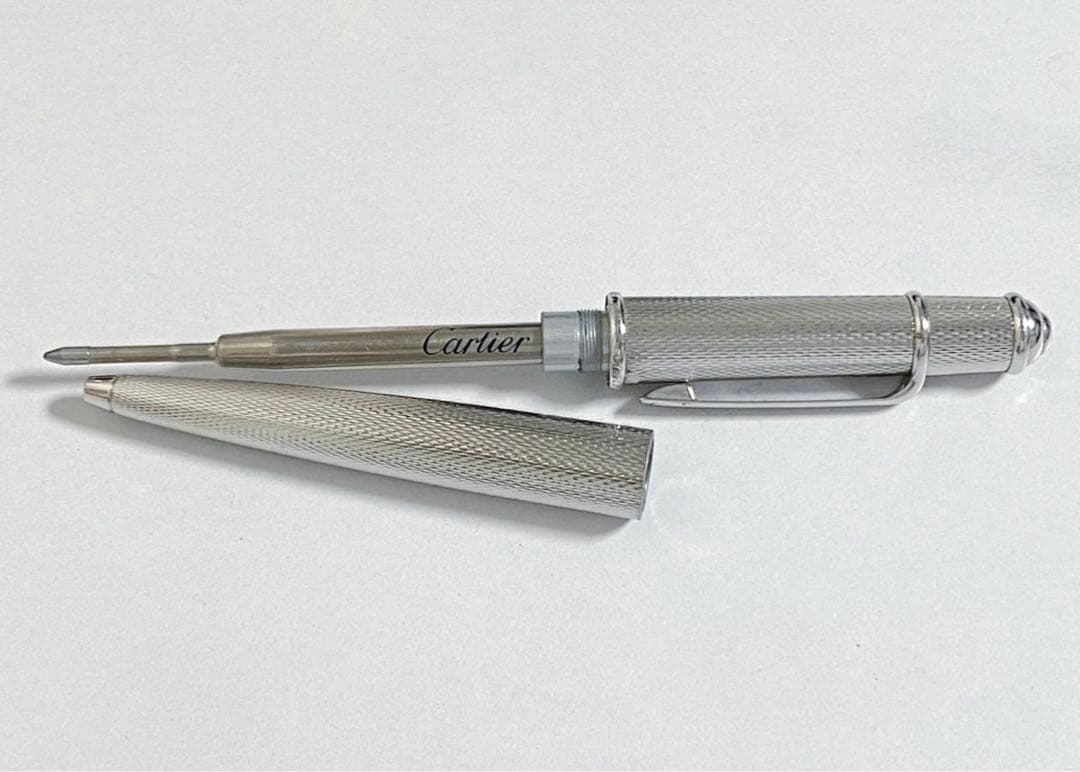 Cartier カルティエ ディアボロ ボールペン ツイスト式 シルバー 石取れ