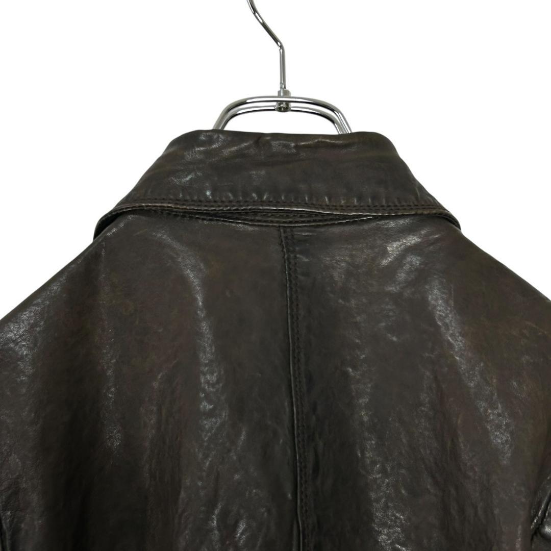 DIESEL ディーゼル レザー シングルライダース 羊革 シワ加工 S