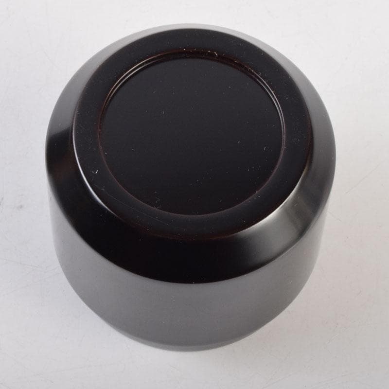 茶道具　塗師　堅地屋清兵衛作　利休形　黒雪吹　棗　共箱　V　9120