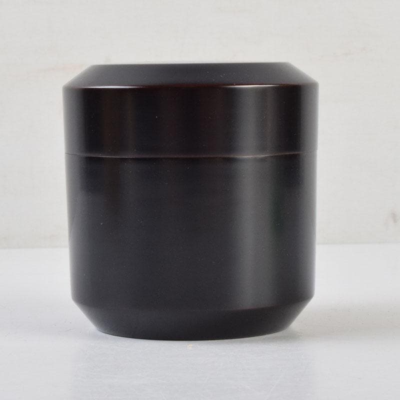 茶道具　塗師　堅地屋清兵衛作　利休形　黒雪吹　棗　共箱　V　9120