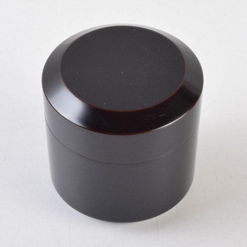 茶道具　塗師　堅地屋清兵衛作　利休形　黒雪吹　棗　共箱　V　9120