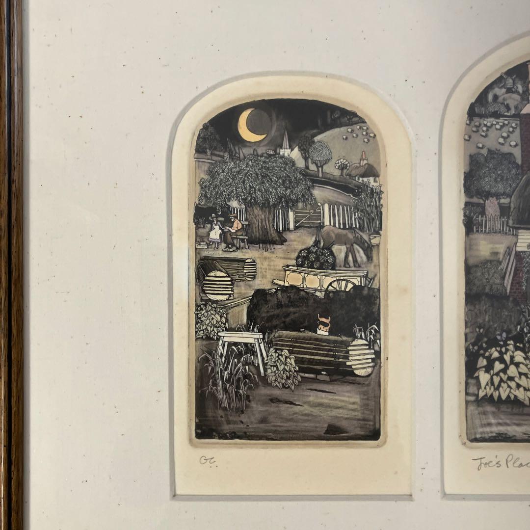 銅版画　グラハムクラーク「ジョーの家」