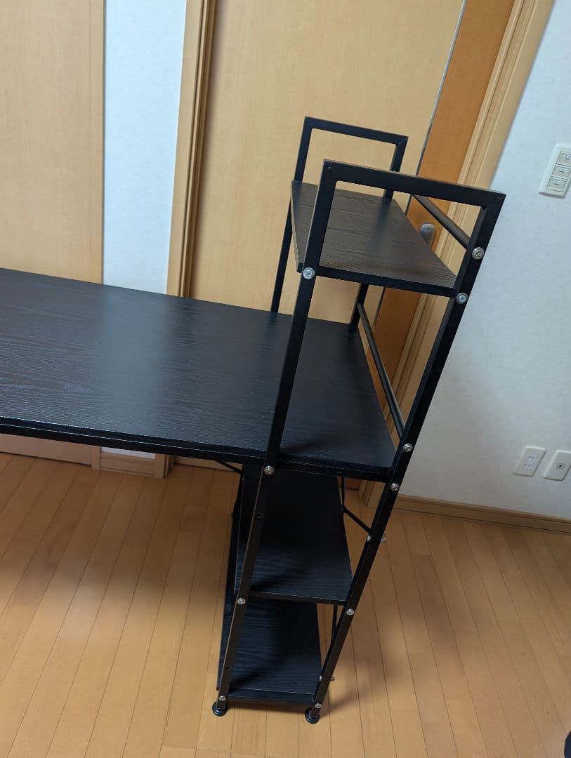 ブラック木製パソコンデスク