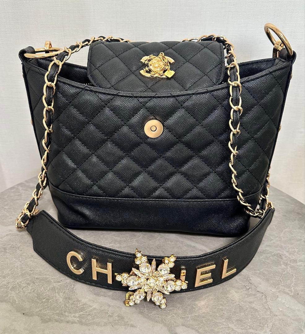 美品　ブラックキルティング 2way チェーンバッグ 高級感