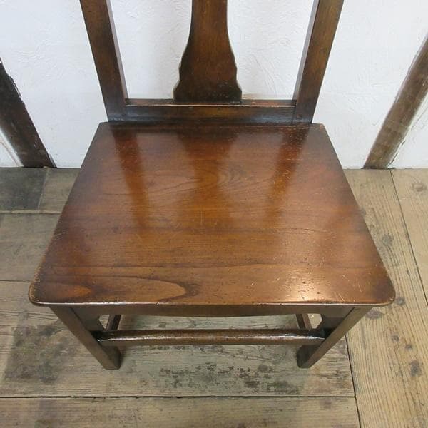 イギリス アンティーク 家具 ホールチェア 椅子 イス 木製 英国 4389e