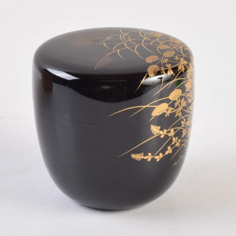 茶道具　漆匠　遠山哲山造　秋草蒔絵　大棗　共箱　C　9188