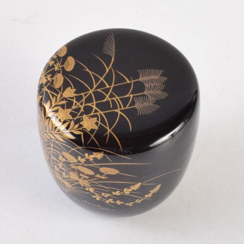 茶道具　漆匠　遠山哲山造　秋草蒔絵　大棗　共箱　C　9188