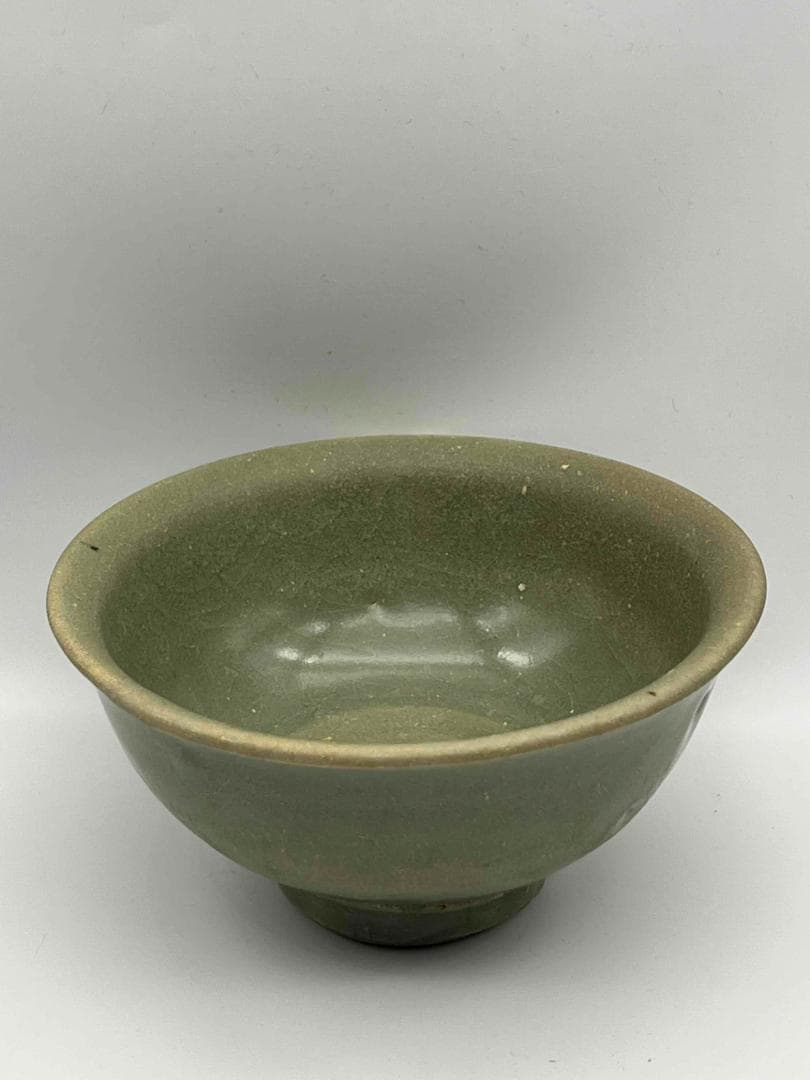 元時代　青磁　龍泉窯碗　青磁茶碗　唐物　古賞物 旧家蔵出し　茶道具(D-69)