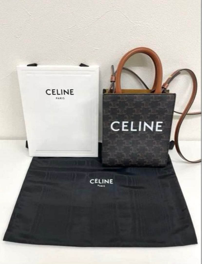 【超美品】CELINE ミニバーティカル トリオンフキャンバス
