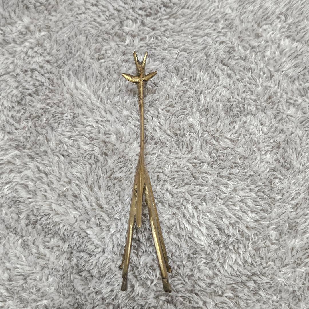 【マリ共和国製】真鍮製 キリンのオブジェ/置物 アフリカ エスニック インテリア